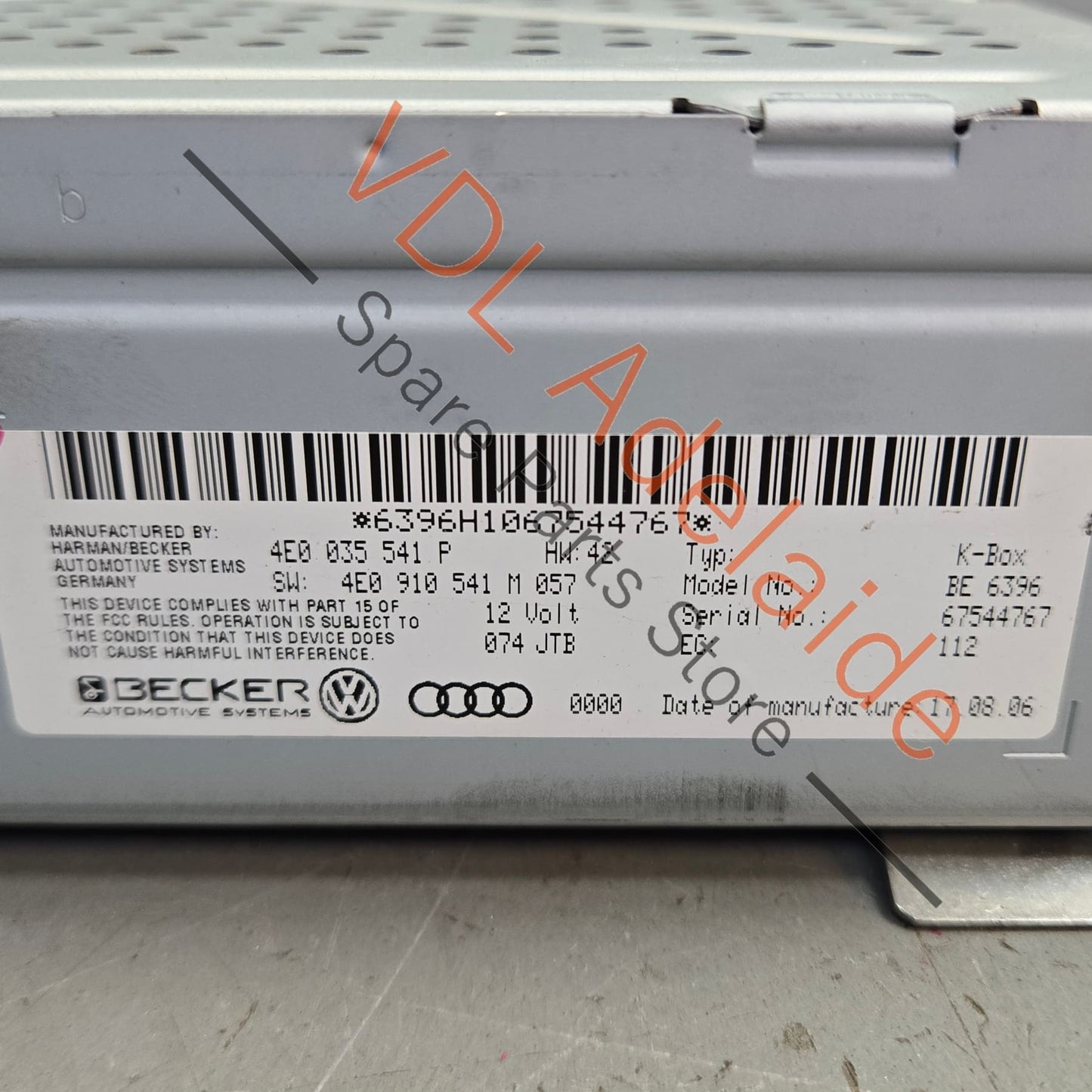 4E0035541P 4E0910541M Audi Audio Radio Stereo Tuner Receiver K-Box 4E0035541P 4E0910541M