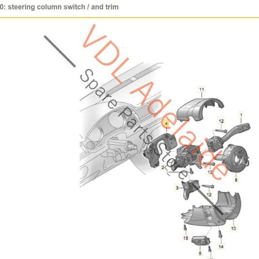 4E0953549A 4E0910549 4E0953549 Audi A8 S8 D3 4E Electronic Steering Combination Switch Control Module 4E0953549A