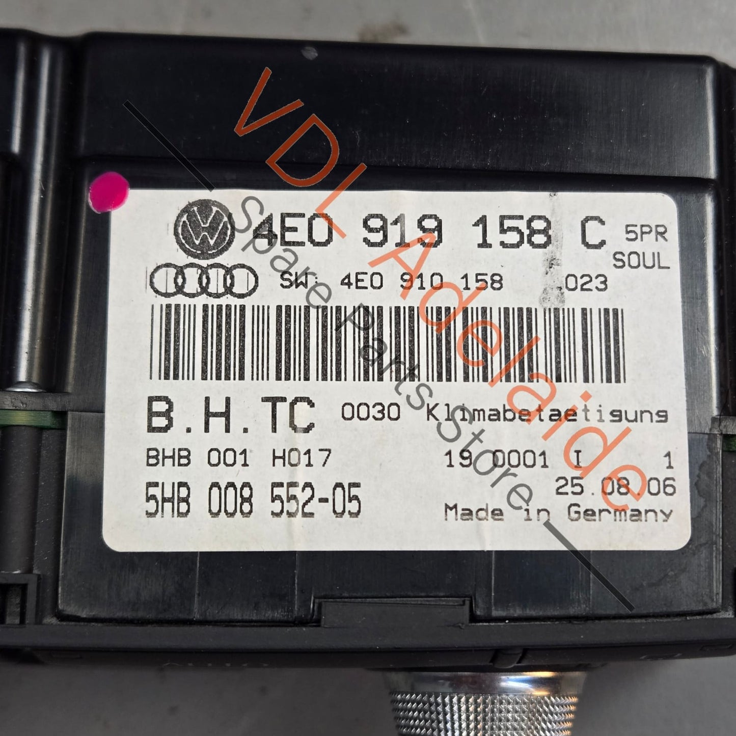 4E0919158C5PR Audi A8 D3 4E Rear Air Conditioning Climate Heater Switch 4E0919158C 5PR