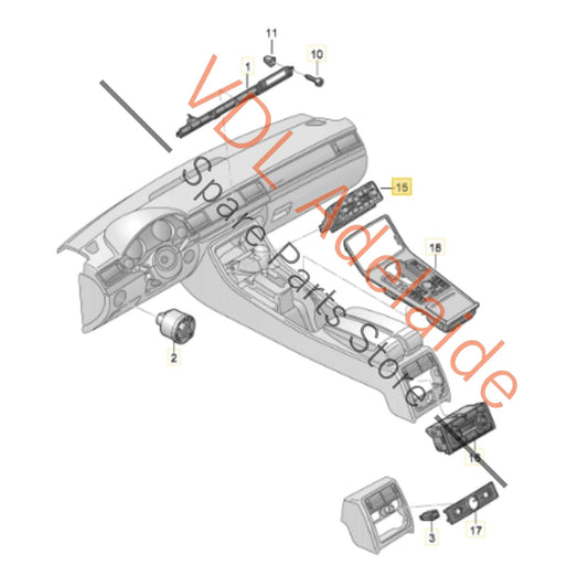 4E0820043G5PR 4E0820043G5PR Audi A8 S8 Air Conditioning Climate Control Switch 4E0820043G 5PR