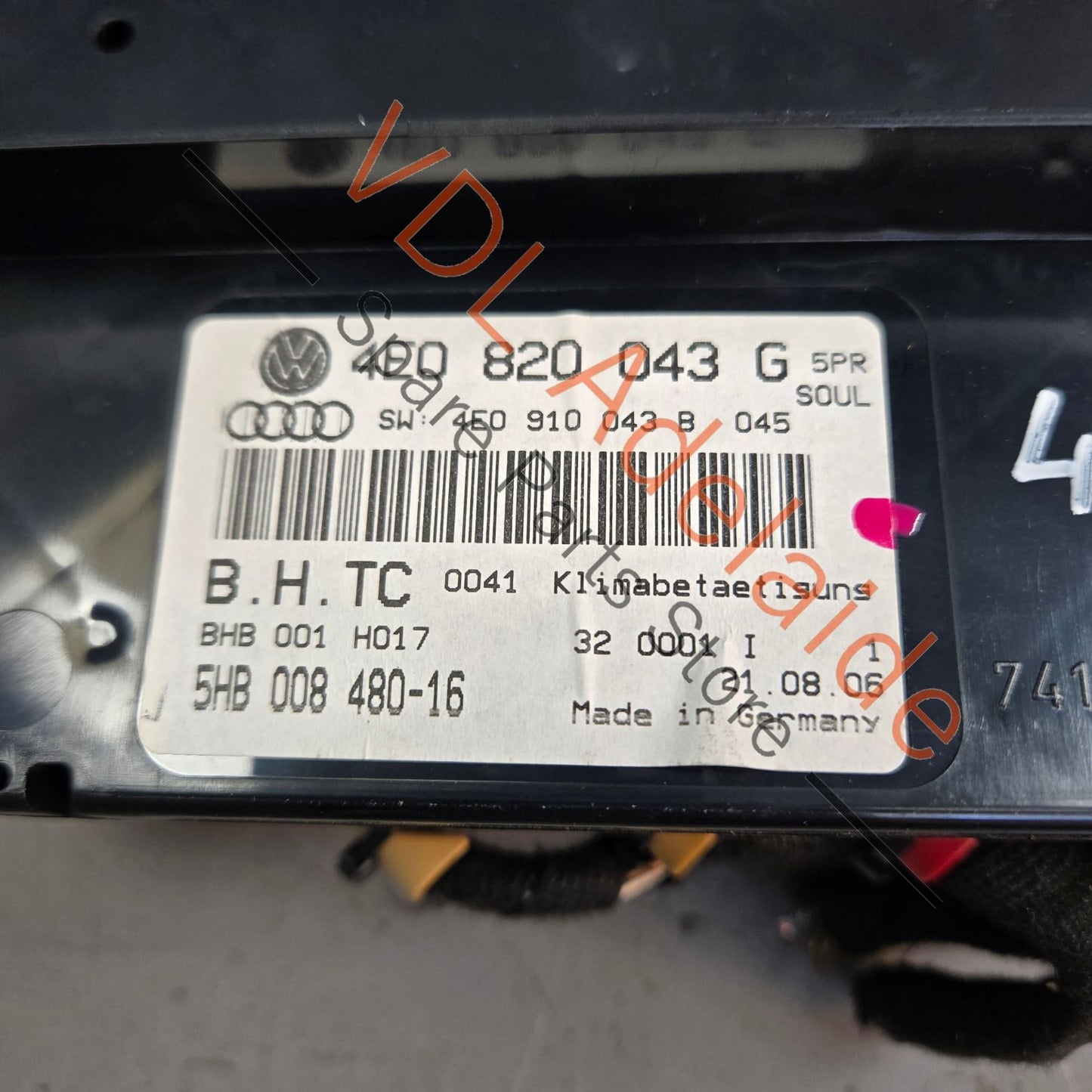 4E0820043G5PR 4E0820043G5PR Audi A8 S8 Air Conditioning Climate Control Switch 4E0820043G 5PR