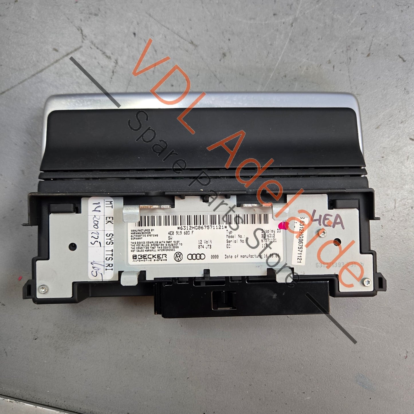 4E0919603F Audi A8 S8 MMI Screen Display 4E0919603F