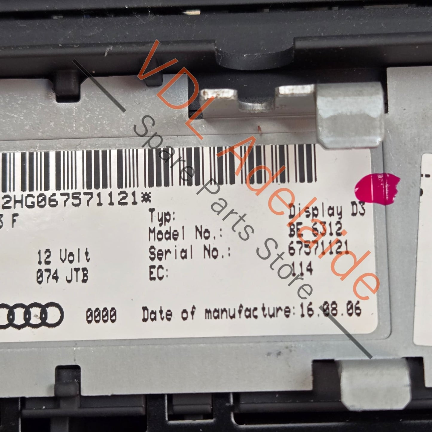 4E0919603F Audi A8 S8 MMI Screen Display 4E0919603F