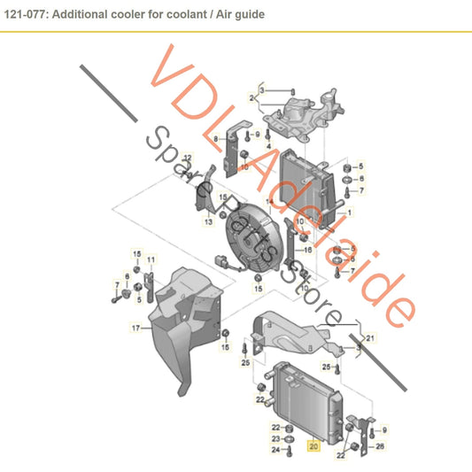 4E0121212F Audi S8 Additional Radiator for Coolant 4E0121212F