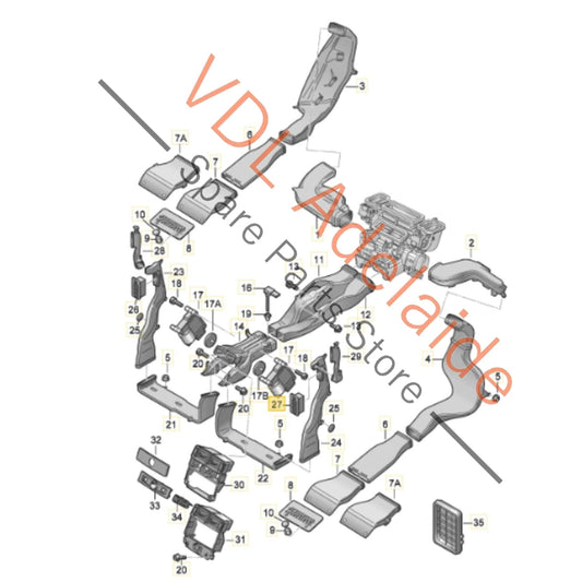 4E0819704C Audi A8 Right B Pillar Passenger AC Vent 4E0819704C 9NQ