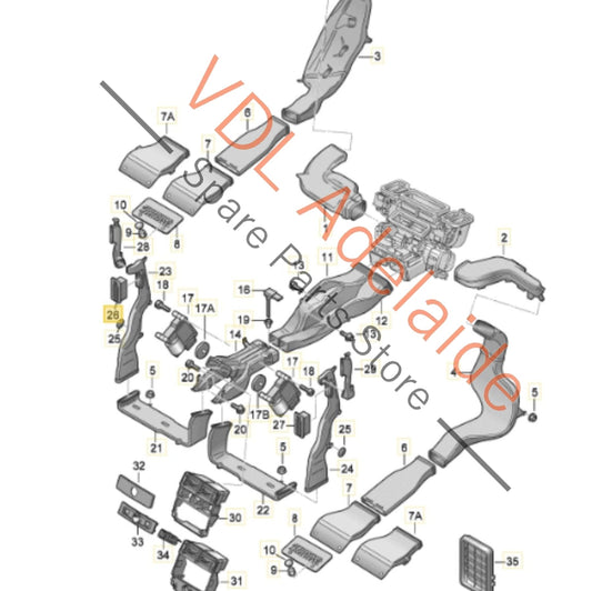 4E0819703C Audi A8 Left B Pillar Passenger AC Vent 4E0819703C 9NQ