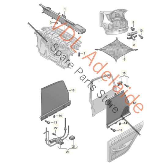 4E0861333G 4E0861977B Audi A8 Rear Left Electric Sun Blind Shade with drive motor assy 4E0861333G 4E0861977B