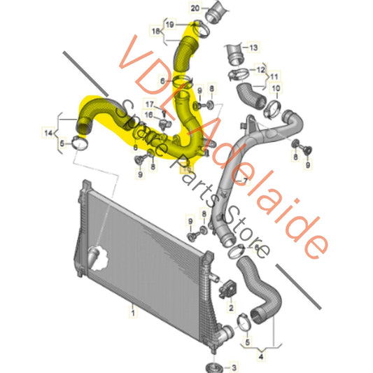 6C0145770A 5Q0145792G   VW Golf R Intercooler Intake Hose Pipe 6C0145770A 5Q0145792G