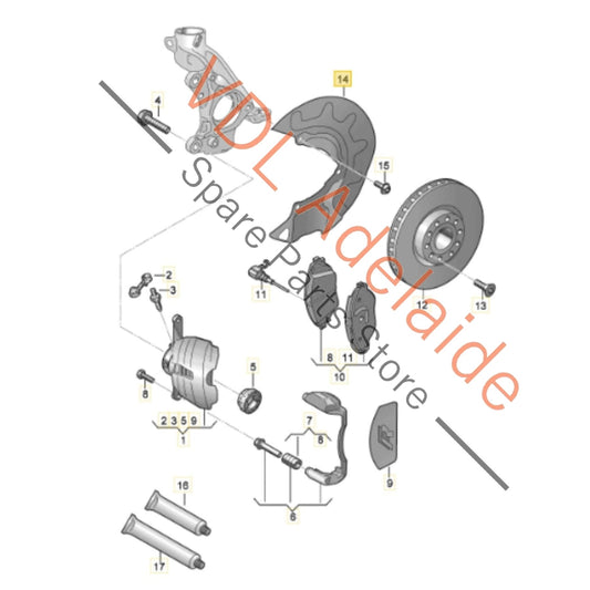 5Q0615311F 5Q0615312F   VW Golf R 340mm Front Brake Disc Rotor Stone Guards Cover Plates Pair 5Q0615311F 5Q0615312F