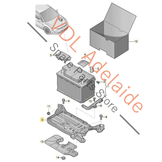 5Q0915331K    VW Golf R Mk7 Battery Console Base 5Q0915331K