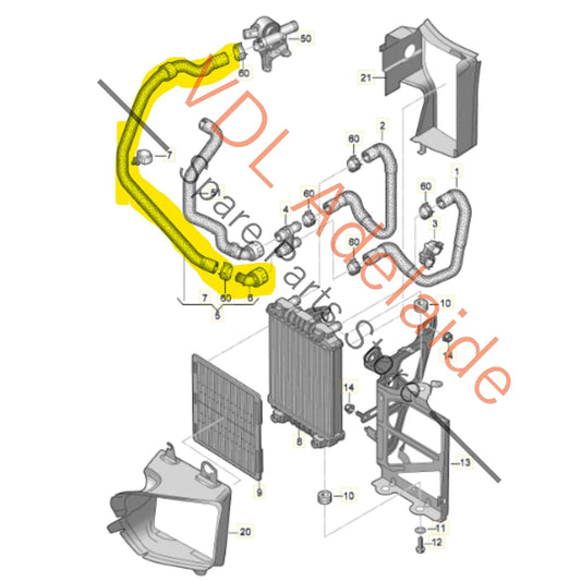 5Q0122051AT    VW Golf R MK7 7.5 Additional Radiator Cooling Hose Pipe 5Q0122051AT