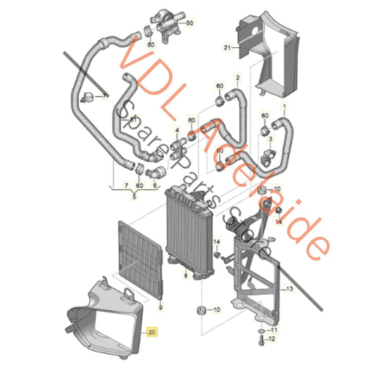 5G0117333    VW Golf R MK7 Front Left Additional Radiator Air Guide Duct Front 5G0117333