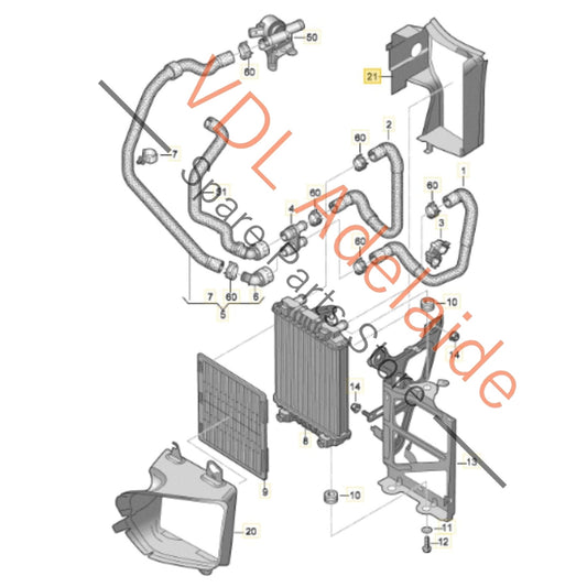 5G0117339    VW Golf R MK7 Front Left Additional Radiator Air Guide Duct Rear 5G0117339