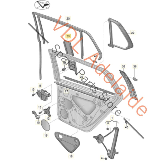 5G6839901B    VW Golf Mk7 Gloss Black Rear Left B Pillar Exterior Trim for Door Window Frame 5G6839901B