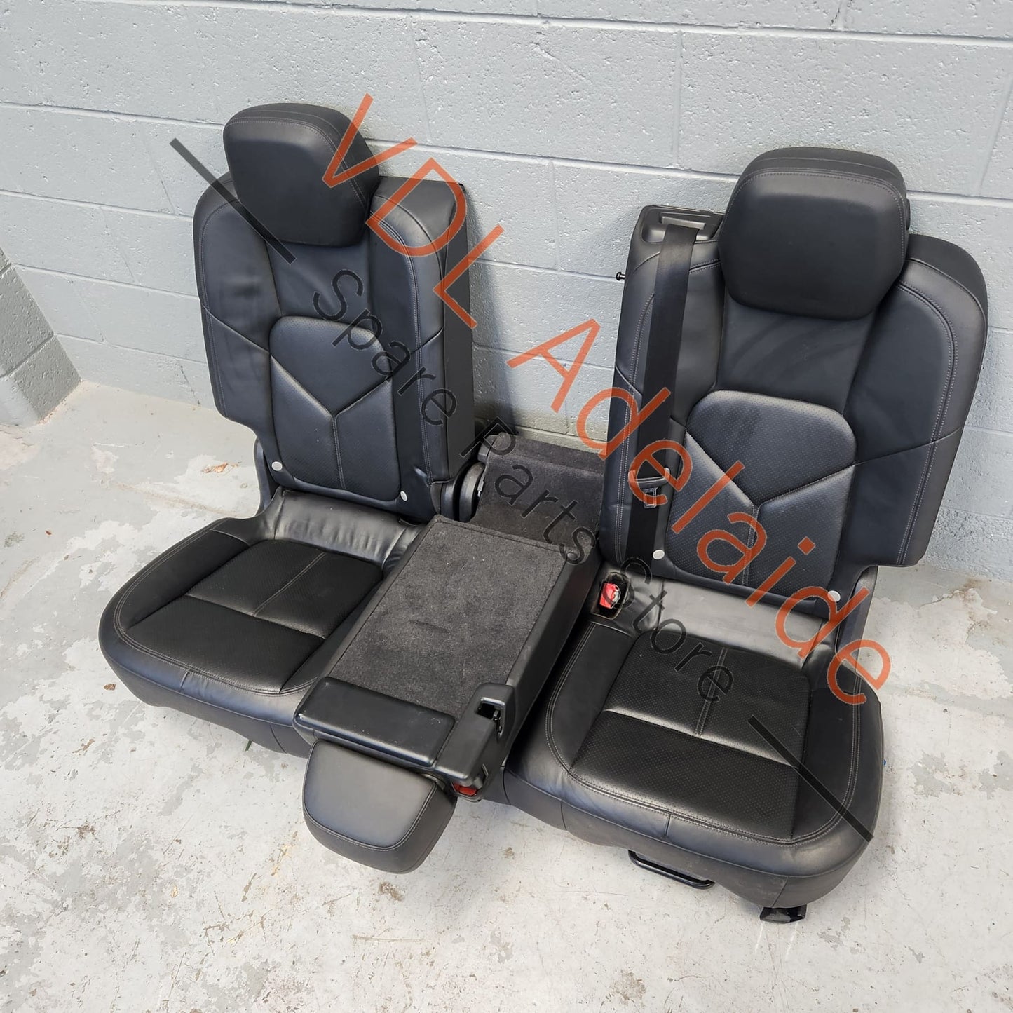 Porsche Cayenne 958 Rear Seat Set Black Leather