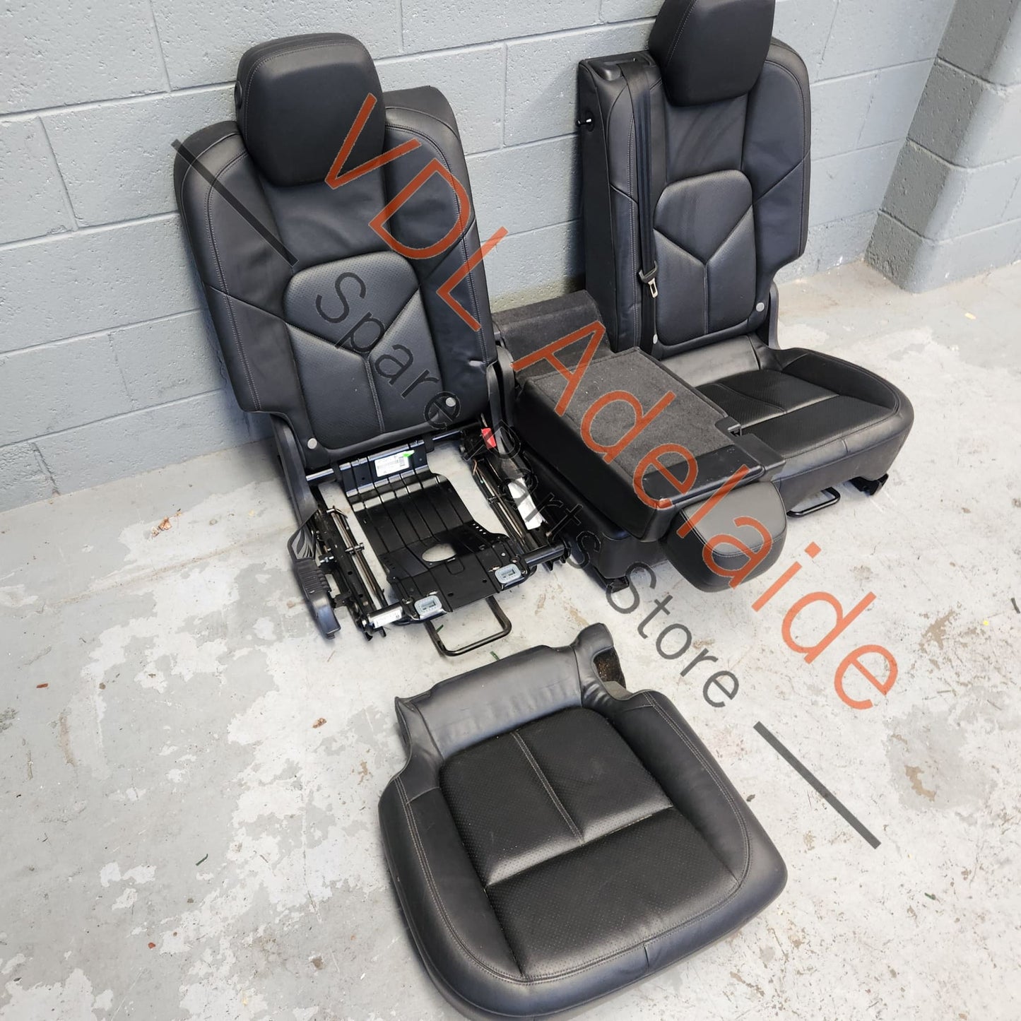 Porsche Cayenne 958 Rear Seat Set Black Leather