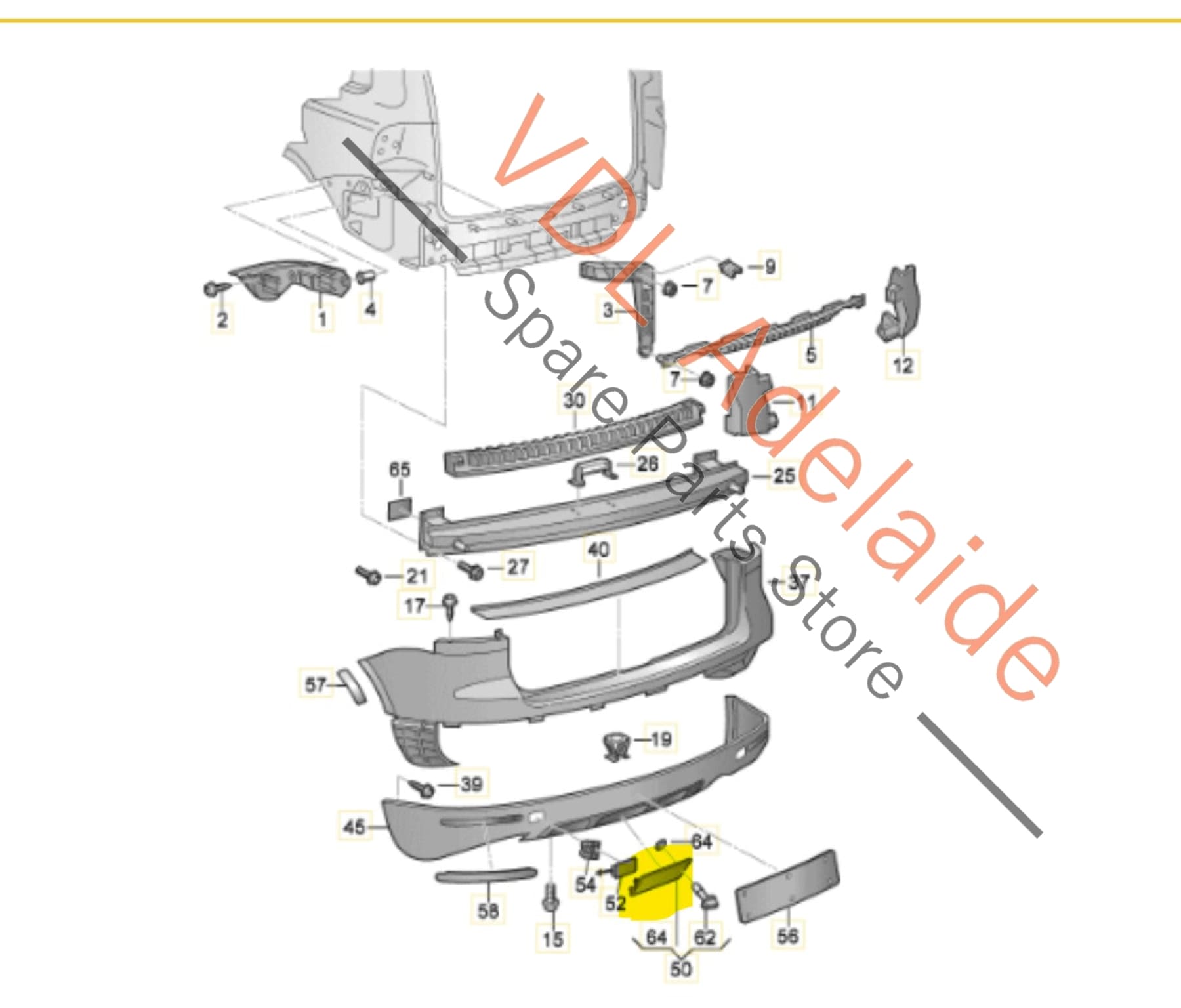 VW Touareg 7L Rear Bumper Tow Bar Trim Cover Plate