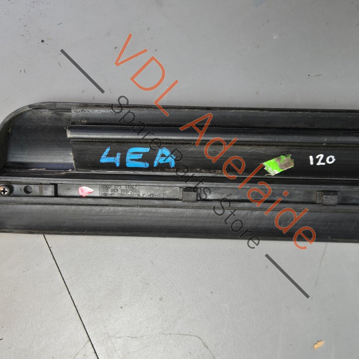 4E0853959C Audi A8 S8 Front Left Lower Exterior Door Trim Moulding Plastic 4E0853959C