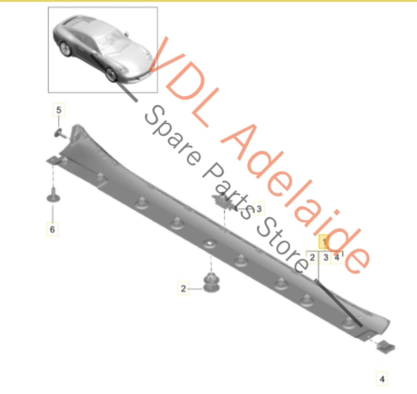 Porsche 911 991 991.2 Left side GTS GT3 Sideskirt 99150459503