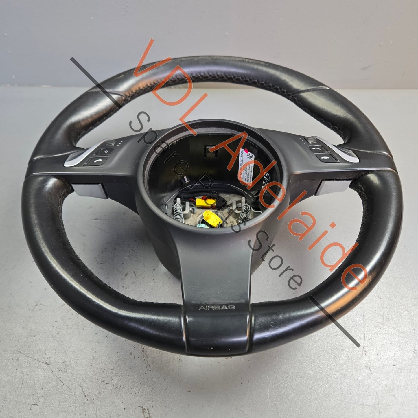 7PP959537AK Porsche Cayenne 958 Panamera 911 Multifunction Steering Wheel Black Leather