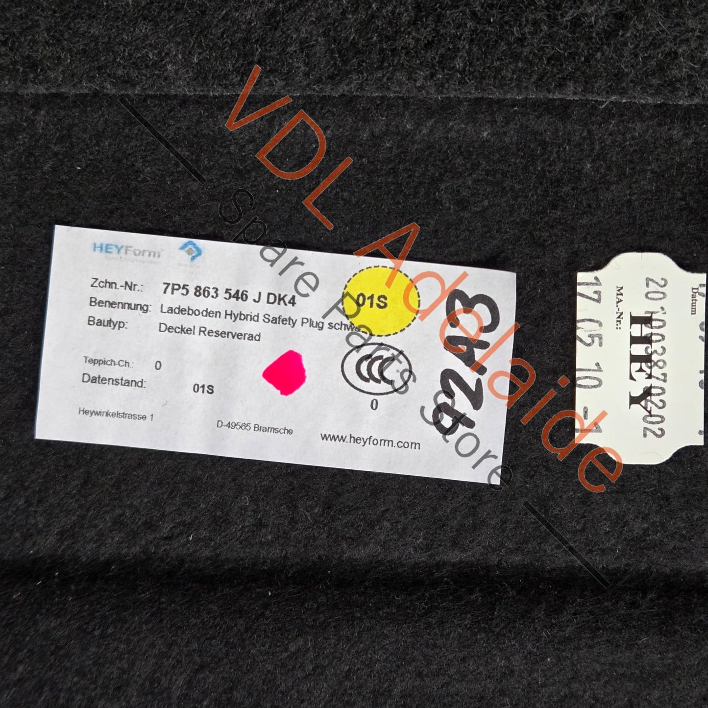 7P5863546J Porsche Cayenne 958 92A Cargo Boot Floor Spare Wheel Cover Trim 95855154601 7P5863546J
