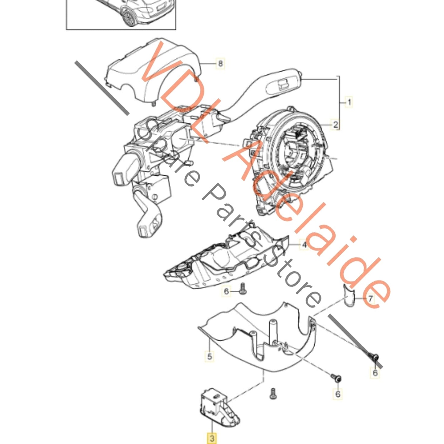 Porsche Cayenne 958 Electric Steering Column Adjustment Switch 7PP953519B