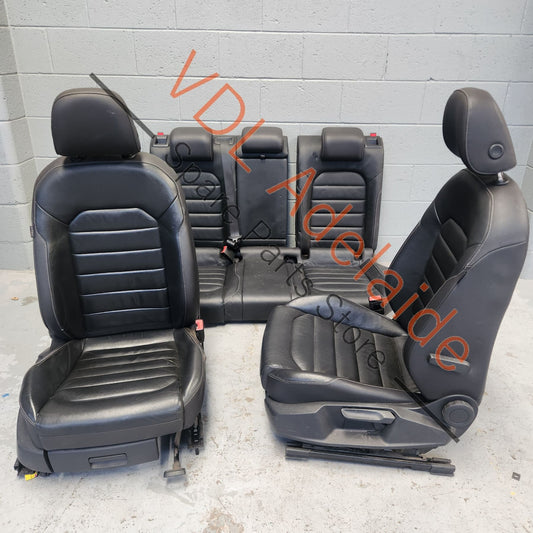 VW Golf MK7 Set of Black Leather Heated Seats Estate Wagon