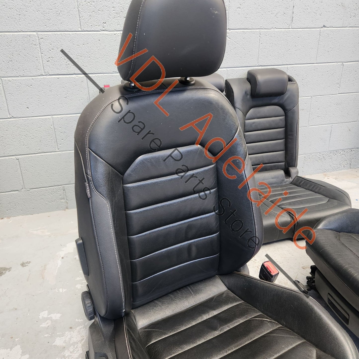 VW Golf MK7 Set of Black Leather Heated Seats Estate Wagon