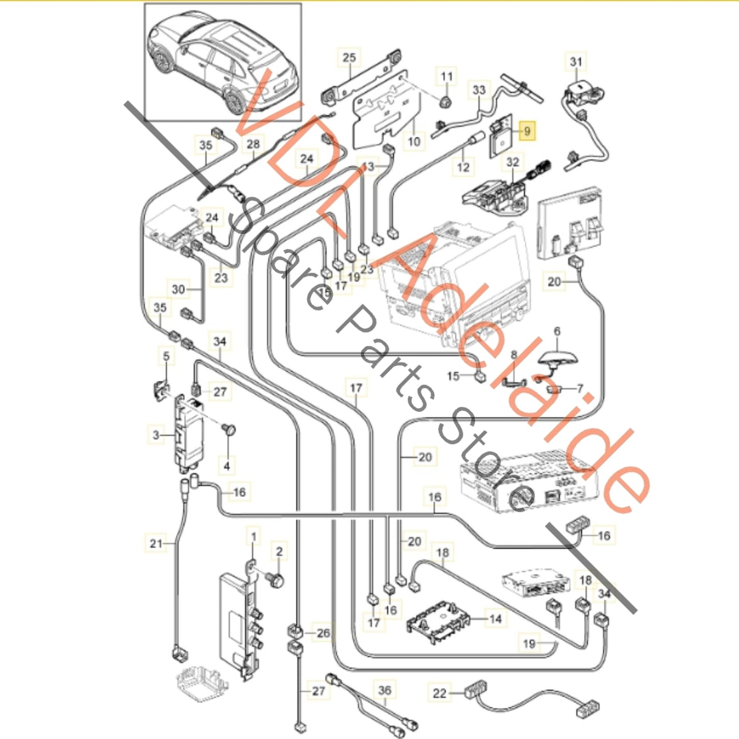 9A703550401 7PP035504 Porsche Cayenne GPS Antenna Aerial for PCM 7PP035504 9A703550401