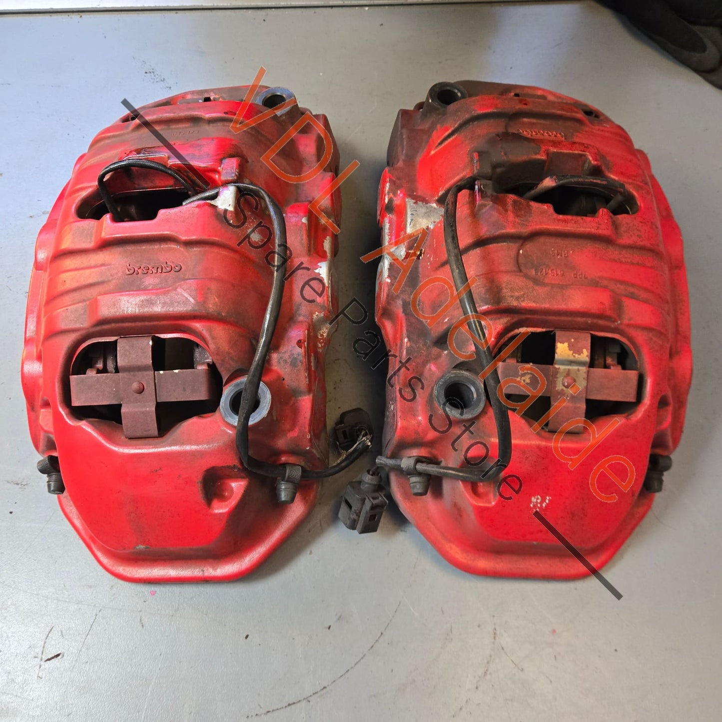7PP 615 149 AQ 7PP 615 150 AQ Pair of Porsche Cayenne 955 957 958 Front Brake Calipers Brembo 360mm 6x Piston