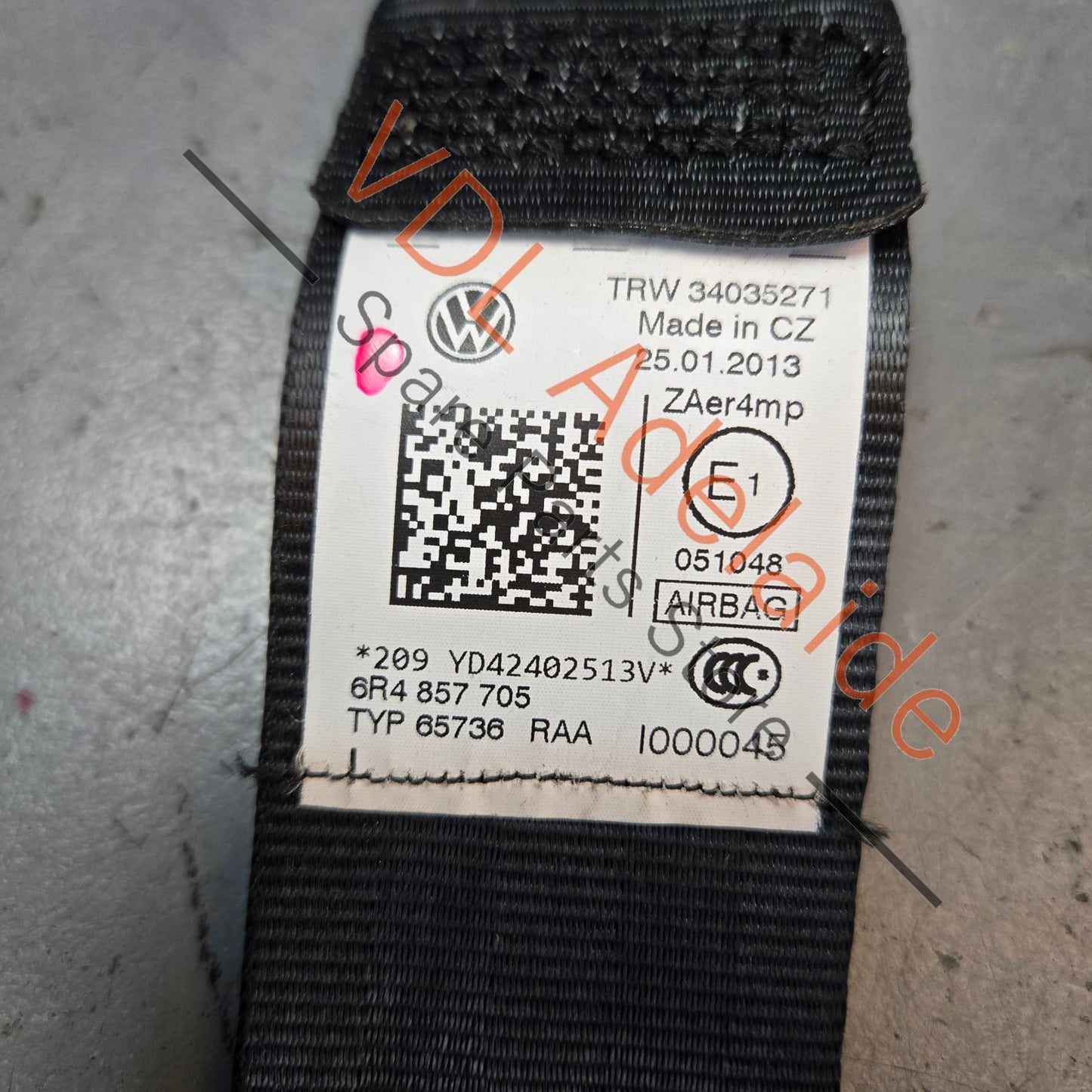6R4857705RAA 6R4857705 VW Polo MK5 6R Front Left Seatbelt Seat Belt 6R4857705 RAA