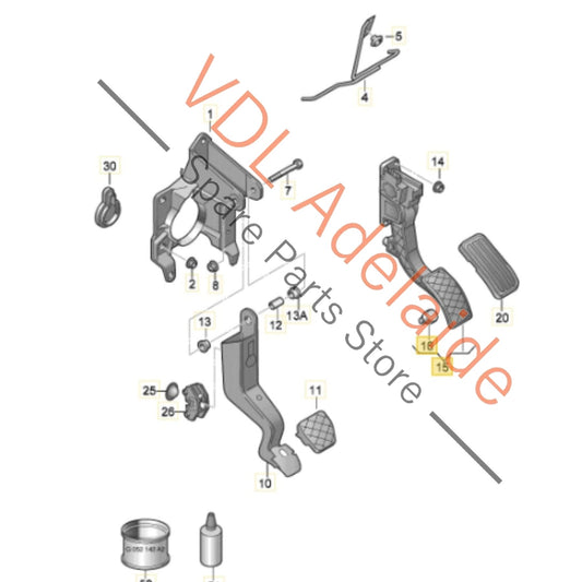 6R2723503C    VW Polo MK5 6R DSG Auto Accelerator Throttle Pedal 6R2723503C