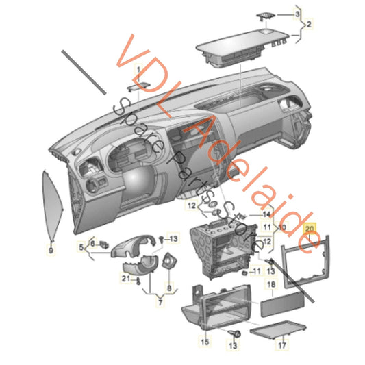 6R0858069 6R0858069E   VW Polo Radio Surround Trim Gloss Black 6R0858069E