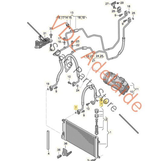 6R0820721H VW Polo AC Refrigerant Gas Pressure Line 6R0820721H