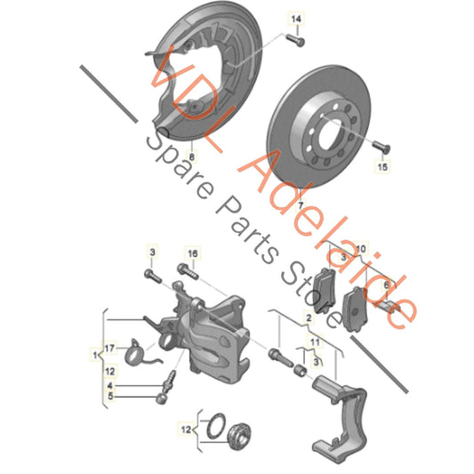 6R0615423A 6R0615425A 6R0615424A 6R0615426A VW Polo Gti Rear Brake Caliper Set Left & Right with carriers & Bolts 6R0615423A 6R0615425A 230mm x 9mm