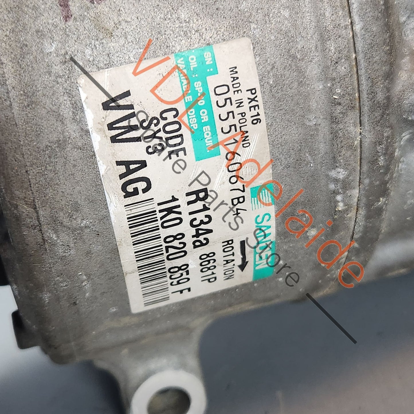 1K0820859F VW Golf R32 Sanden AC Air Conditioning Compressor 1K0820859F