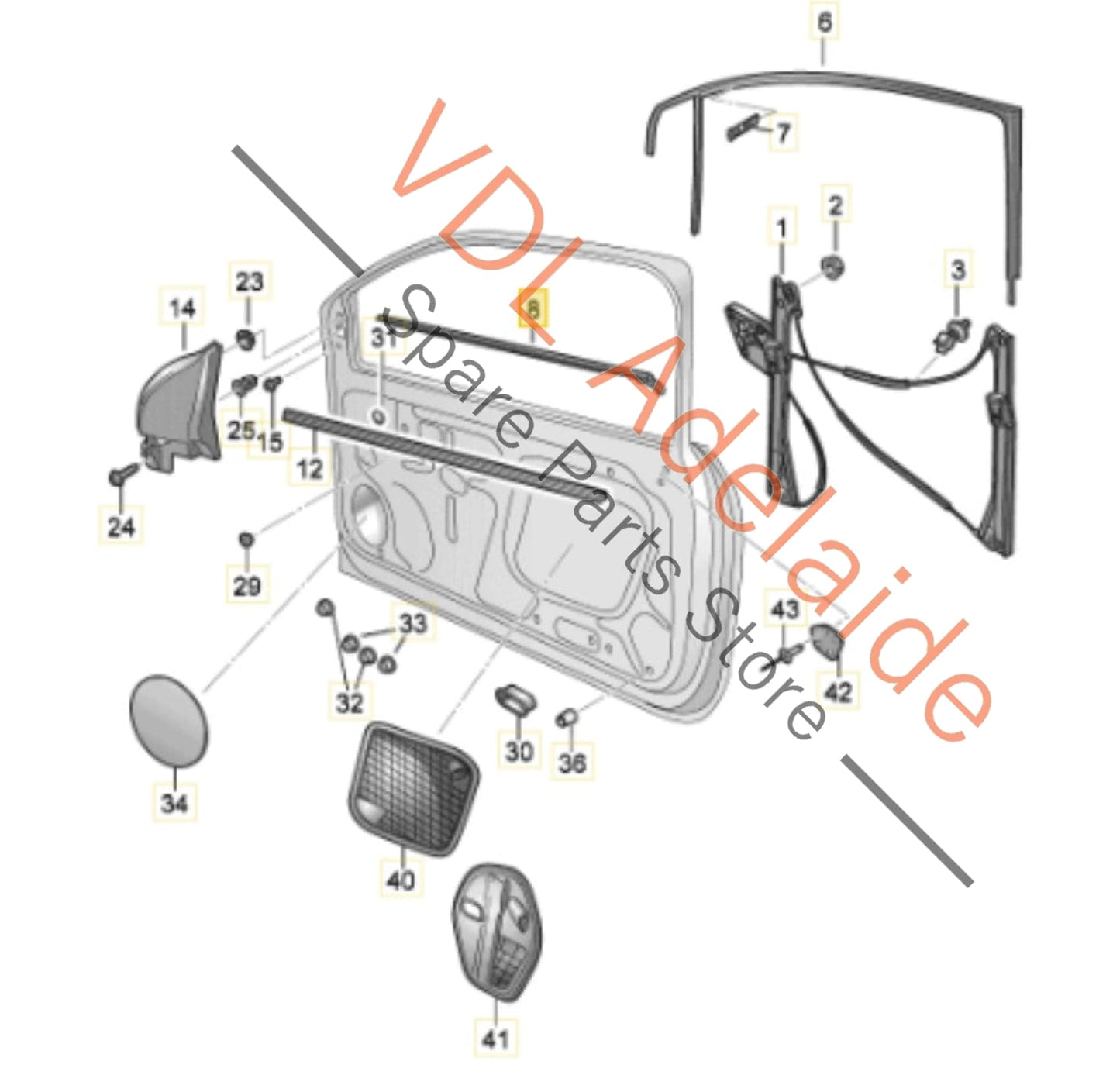 6R4837477 6R4837478 6R6839477 6R6839478 VW Polo MK5 Set of Exterior Window Aperture Seals Strip Mouldings Rubber 6R4837477 6R4837478 6R6839477 6R6839478
