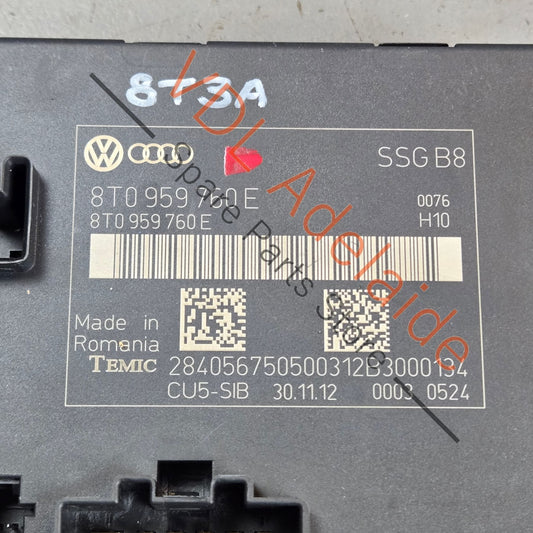 8T0959760E Audi RS5 Power Seat Control Module 8T0959760E