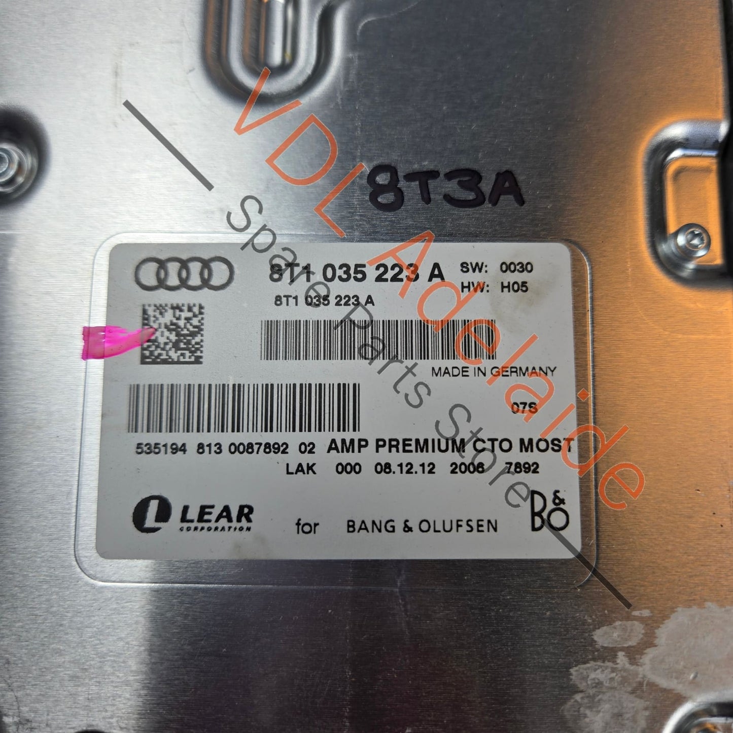 8T1035223A Audi RS5 Audio Amplifier for Premium Sound 8T1035223A Bang & Olufsen B&O