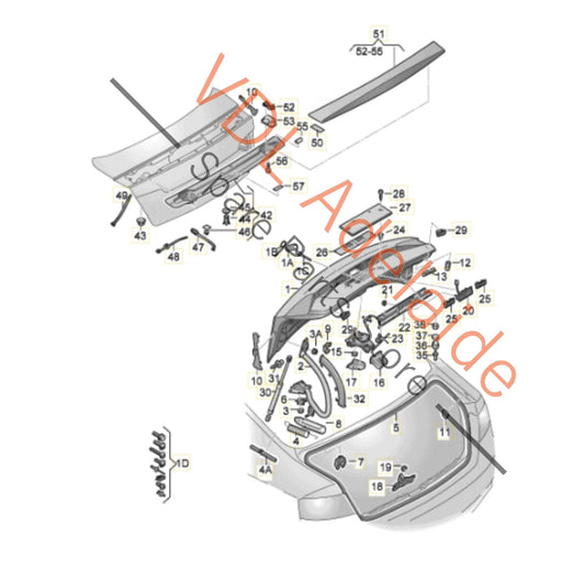 8T0827948B 8T0827934A Audi RS5 Drive Unit for Rear Spoiler Active Automatic Rear Wing 8T0827948B 8T0827934A GRU