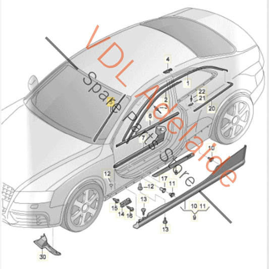 8T0854327A Audi A5 S5 RS5 Front Windscreen Deflector Strip Trim 8T0854327A LHS Left