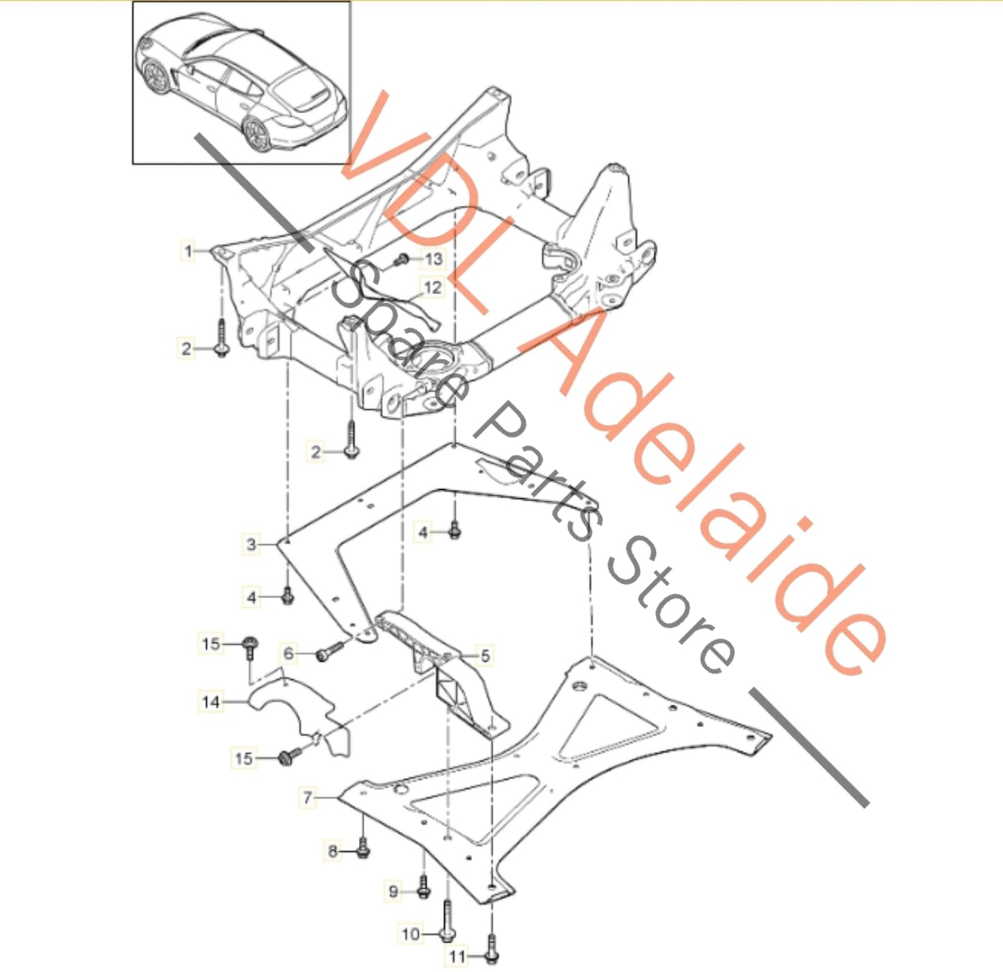 97034110111 97034126107 Porsche Panamera 970 Front Subframe K Frame Support 97034110111 97034126107
