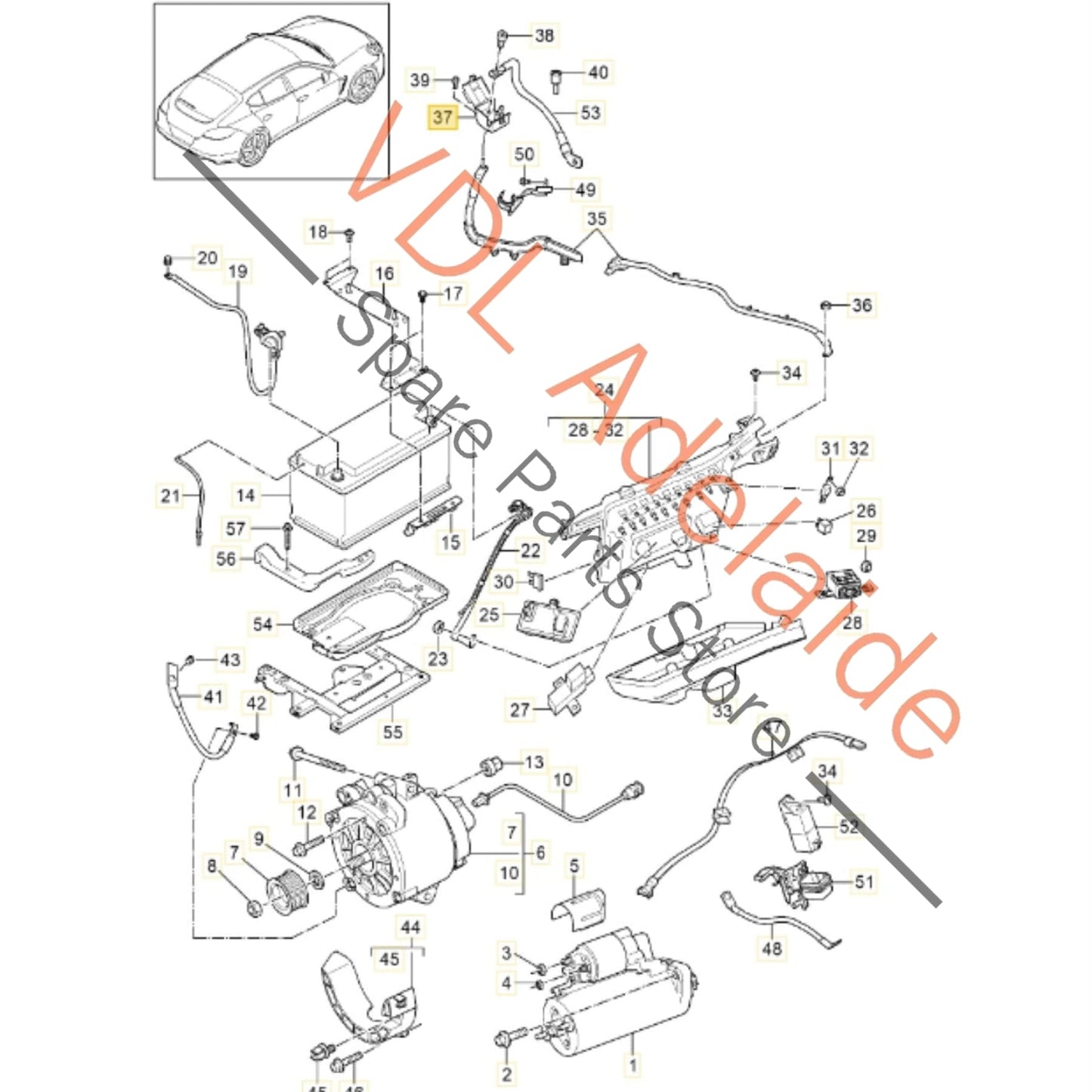95561120210 Porsche Engine Bay Battery Lead Box Jump Point 95561120210
