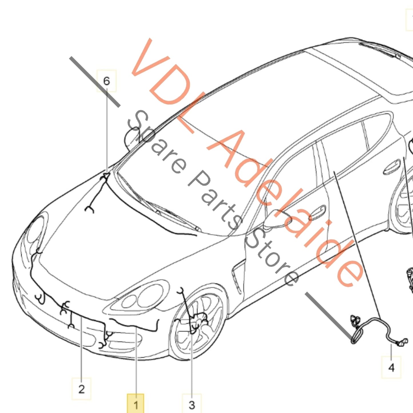 97061250501 Porsche Panamera 970 Front Bumper Wiring Harness Cable 97061250501