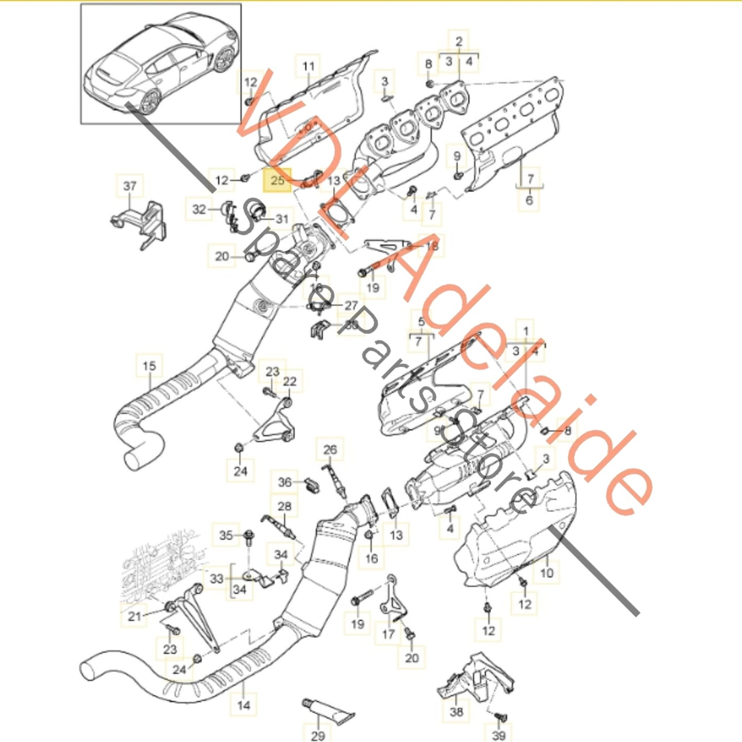 97060612301 Porsche Panamera 970 Lambda Probe Oxygen Sensor Upstream bank 2 Cyls 5-8 97060612301