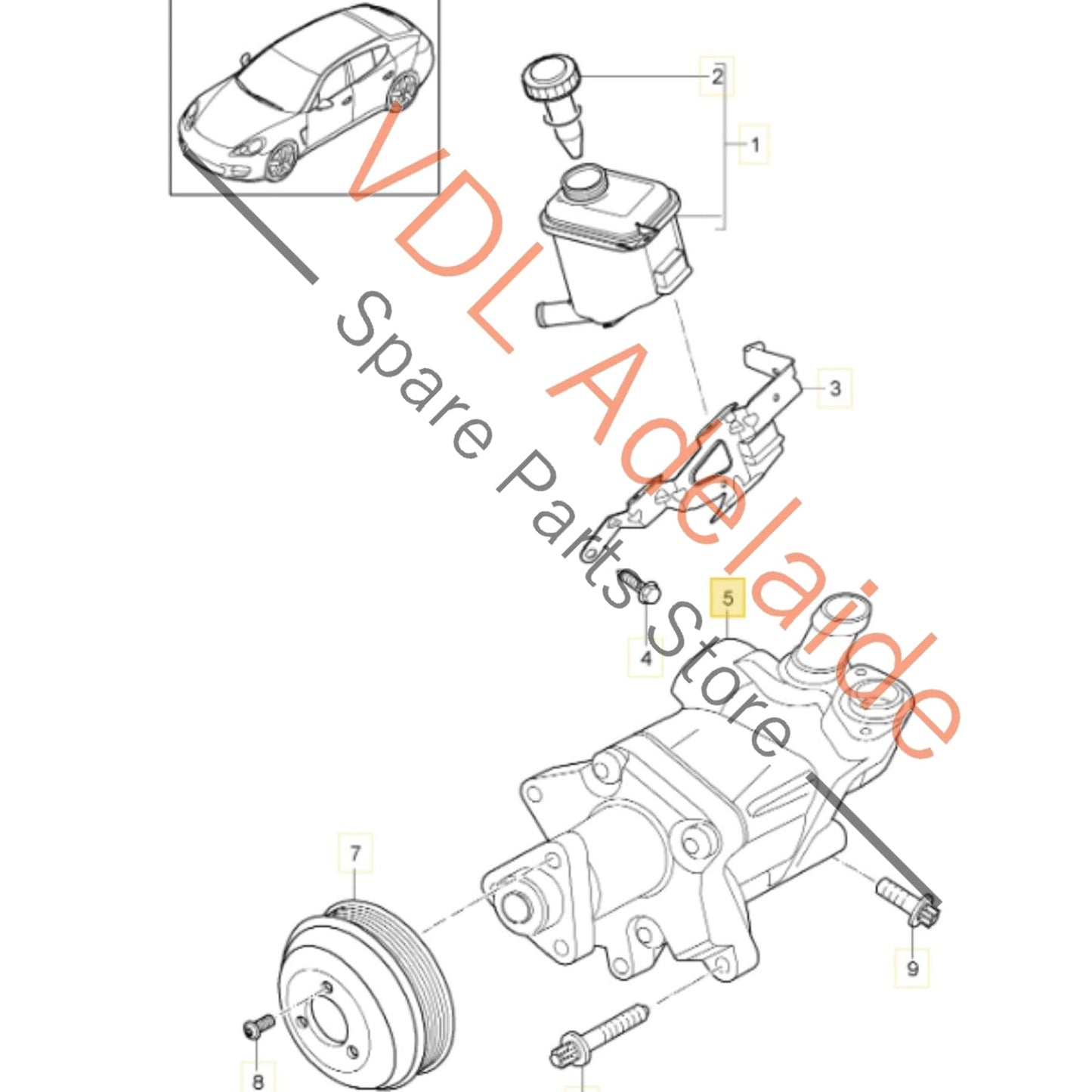 97034704904 97034704907 Porsche Panamera 970 Power Steering Vane Pump 97034704904 97034704907