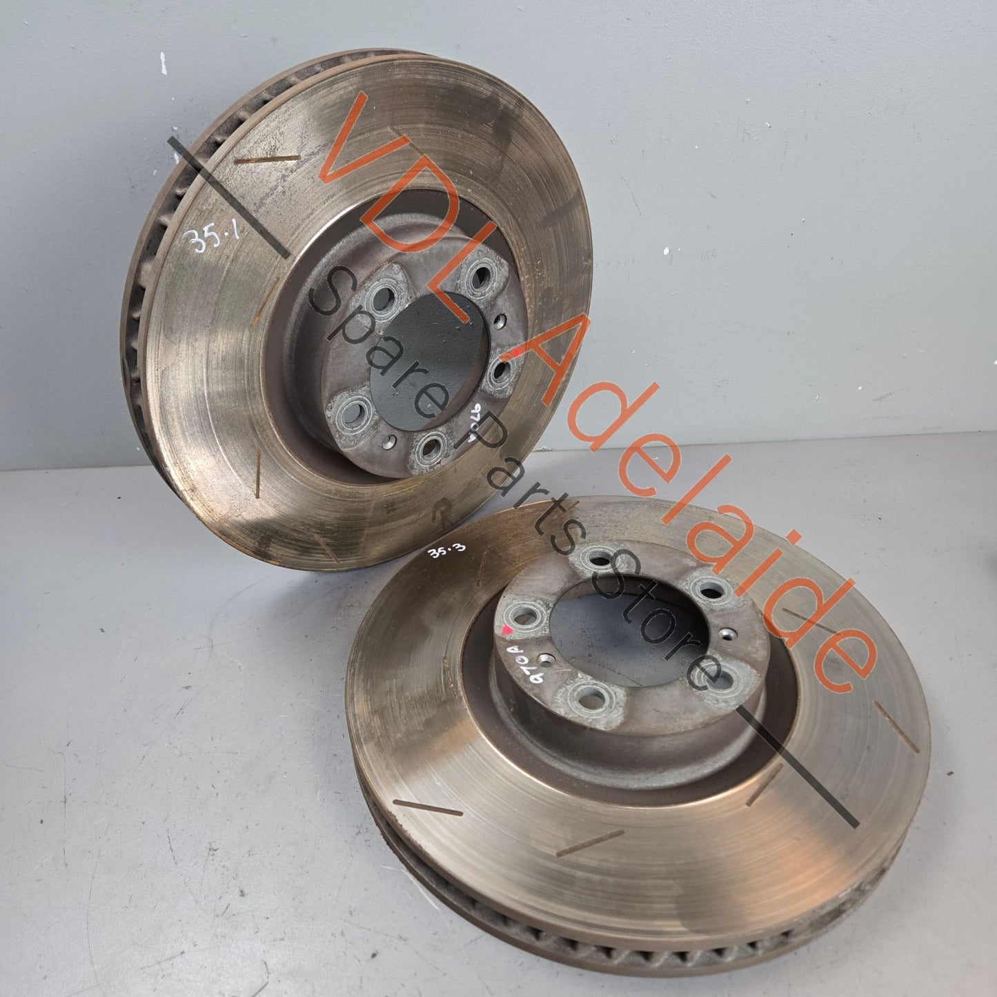 298615301B 298615302B Porsche Panamera 970 Front Brake Disc Rotor Pair approx 55% life 360mm x 36mm