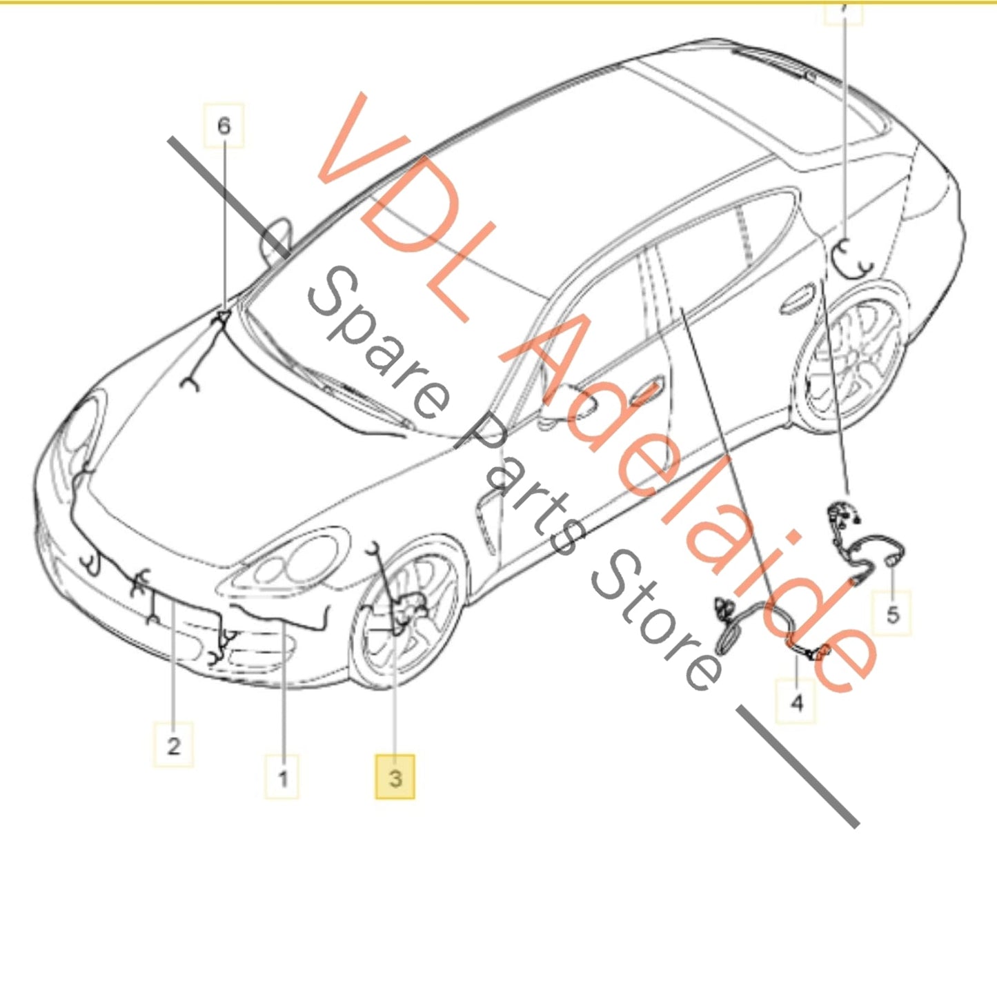 97061273300 Porsche Panamera Front Wheel Wire Harness Cable Speed Speed Sensor 97061273302