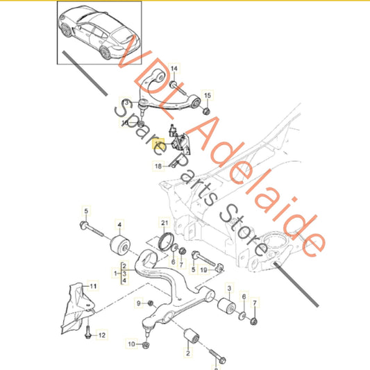 97034302203 Porsche Panamera 970 Front Right Suspension Level Sensor 97034302203