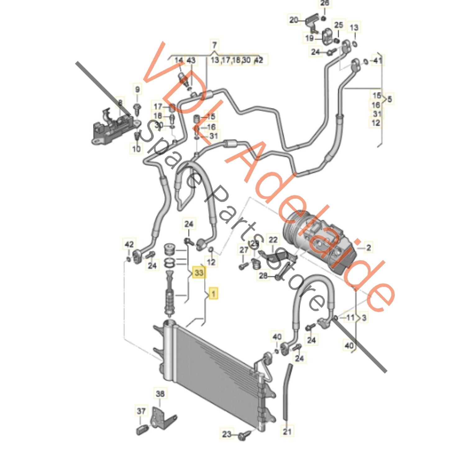 6R0820411 6C0816411A VW Polo GTi Audi A1 AC Condenser for 1.4 model 6C0816411A 6R0820411